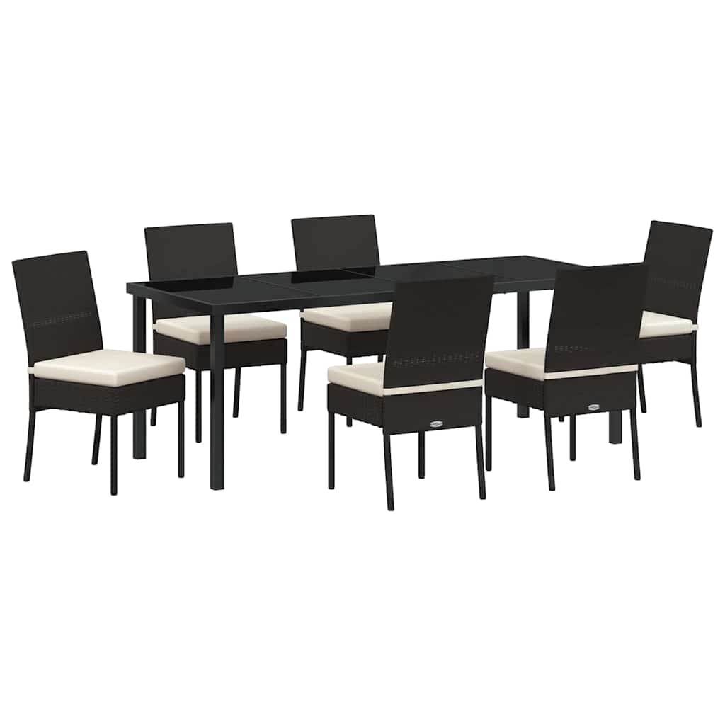 vidaXL Zestaw do jadalni w ogrodzie 7 pcs Czarny