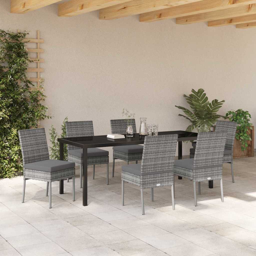 vidaXL Zestaw do jadalni w ogrodzie 7 pcs Szary