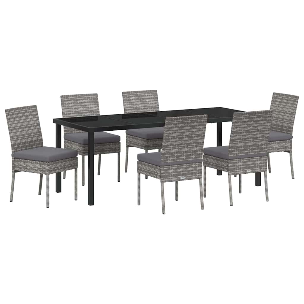 vidaXL Zestaw do jadalni w ogrodzie 7 pcs Szary
