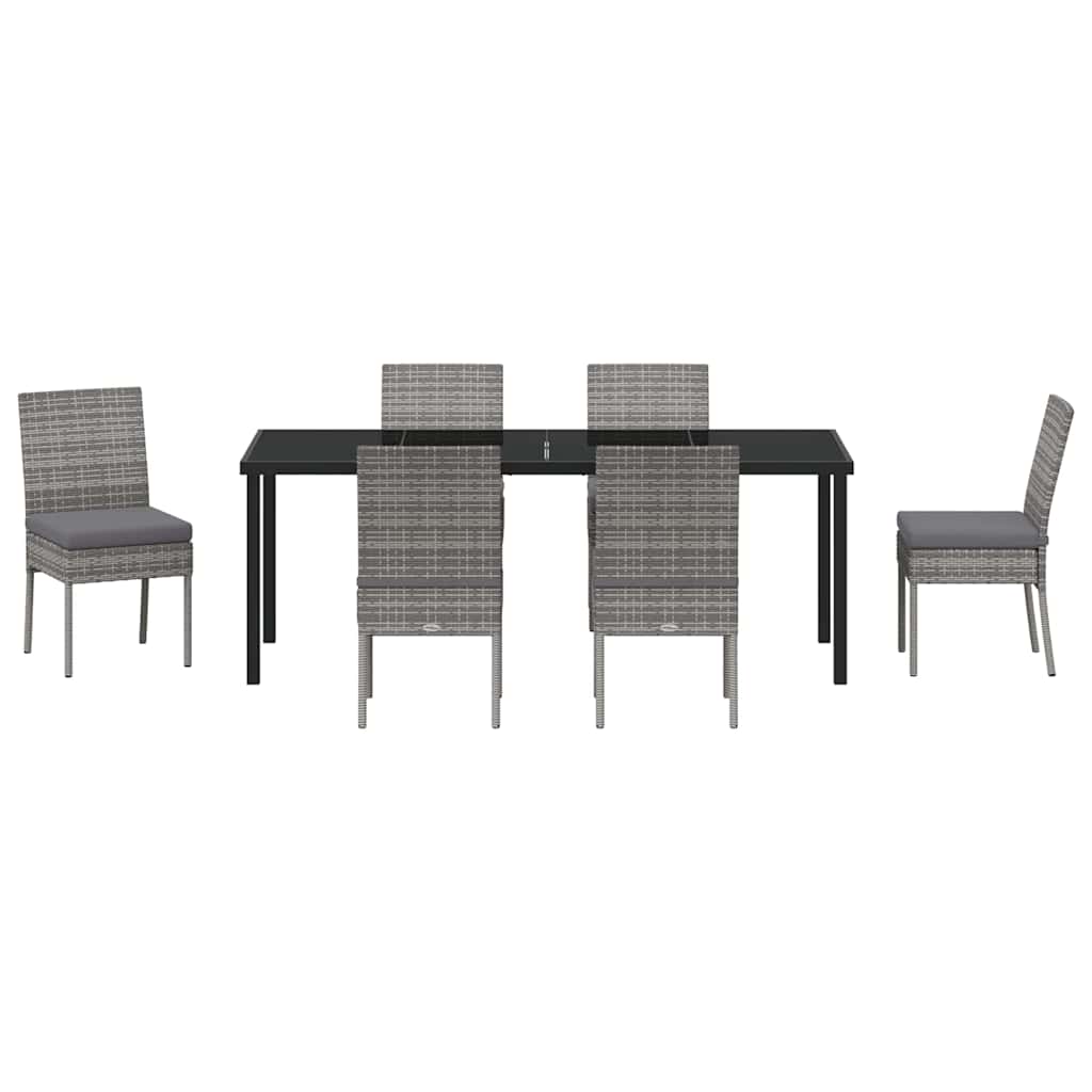vidaXL Zestaw do jadalni w ogrodzie 7 pcs Szary
