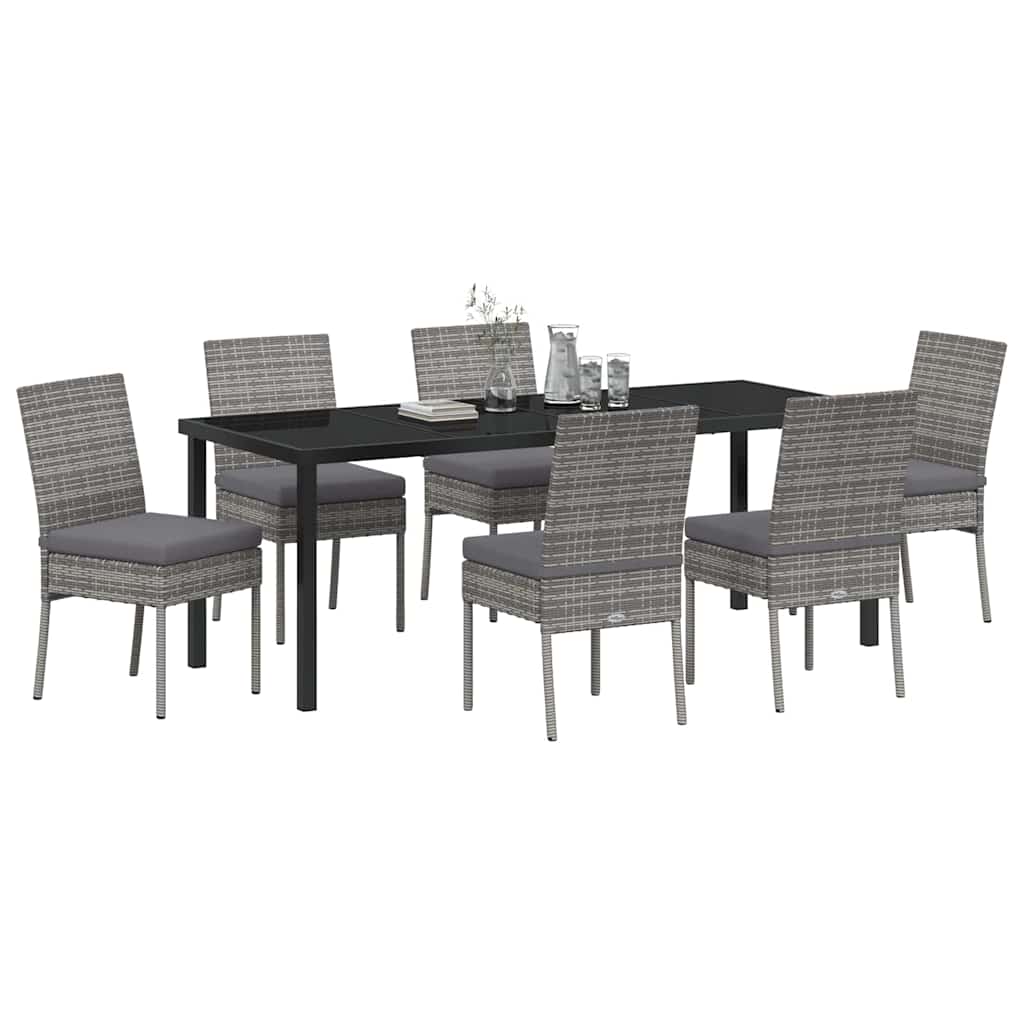 vidaXL Zestaw do jadalni w ogrodzie 7 pcs Szary