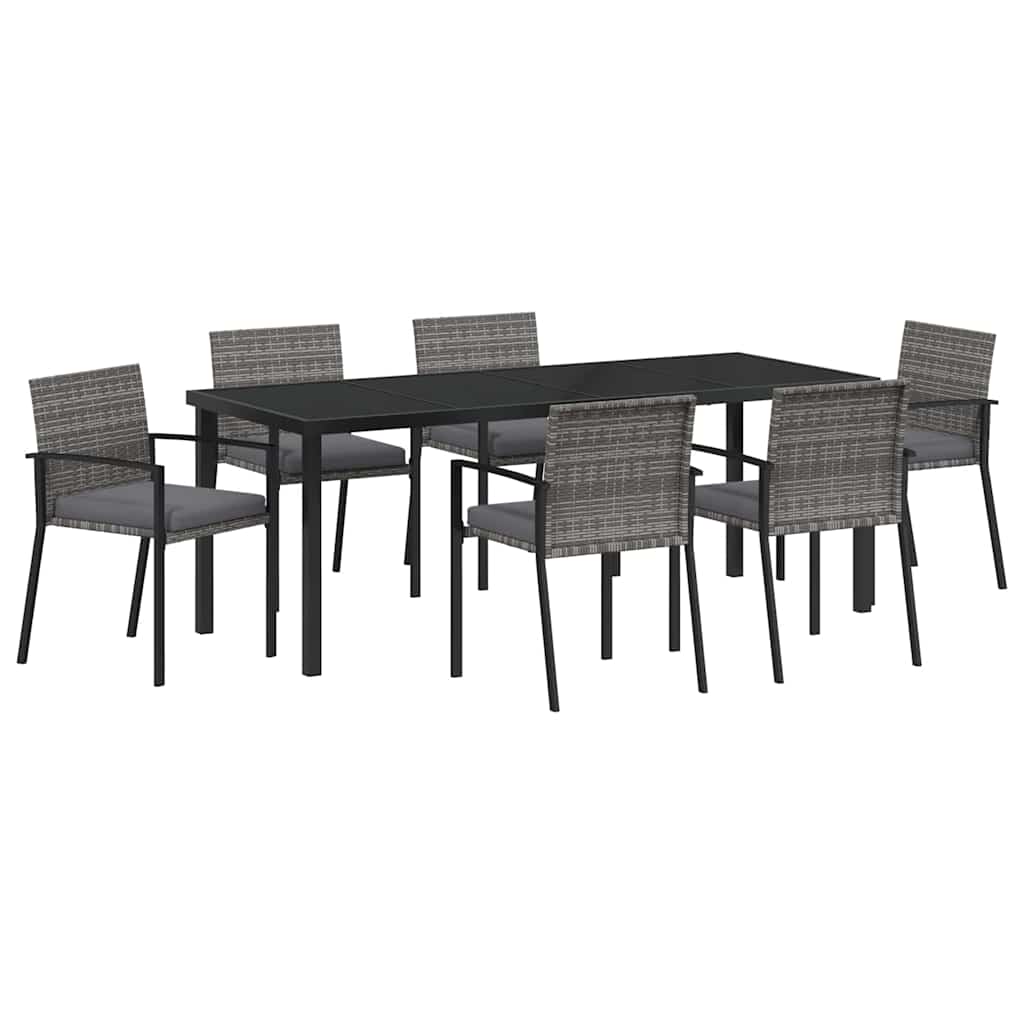 vidaXL Zestaw do jadalni w ogrodzie 6 pcs Szary