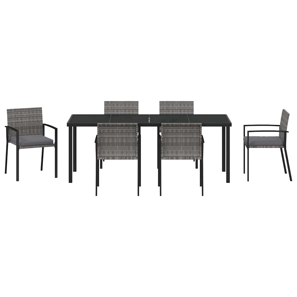 vidaXL Zestaw do jadalni w ogrodzie 6 pcs Szary