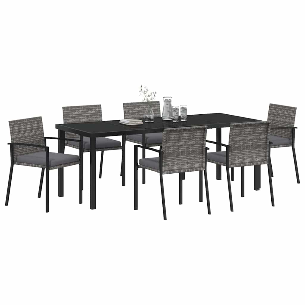 vidaXL Zestaw do jadalni w ogrodzie 6 pcs Szary