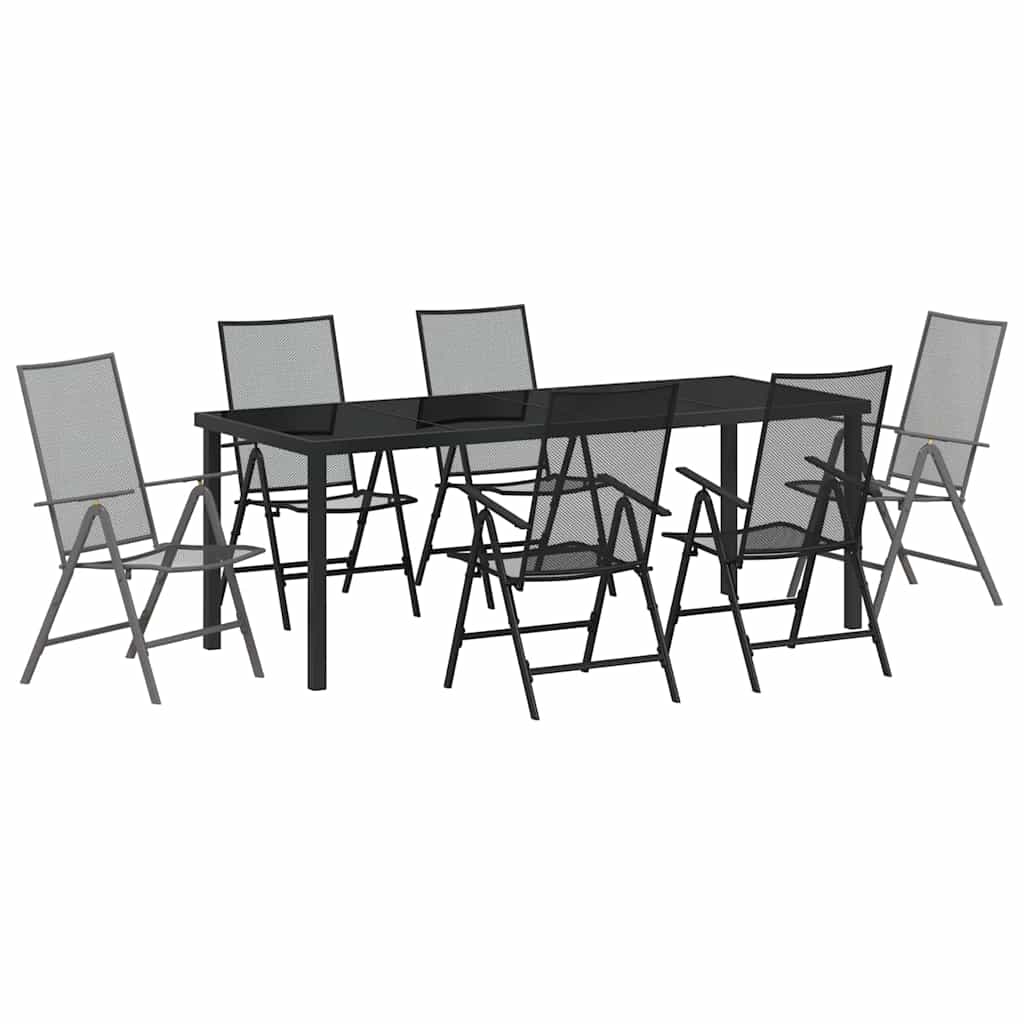 vidaXL Zestaw do jadalni w ogrodzie 7 pcs Antracyt