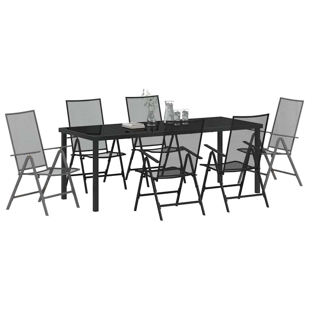 vidaXL Zestaw do jadalni w ogrodzie 7 pcs Antracyt