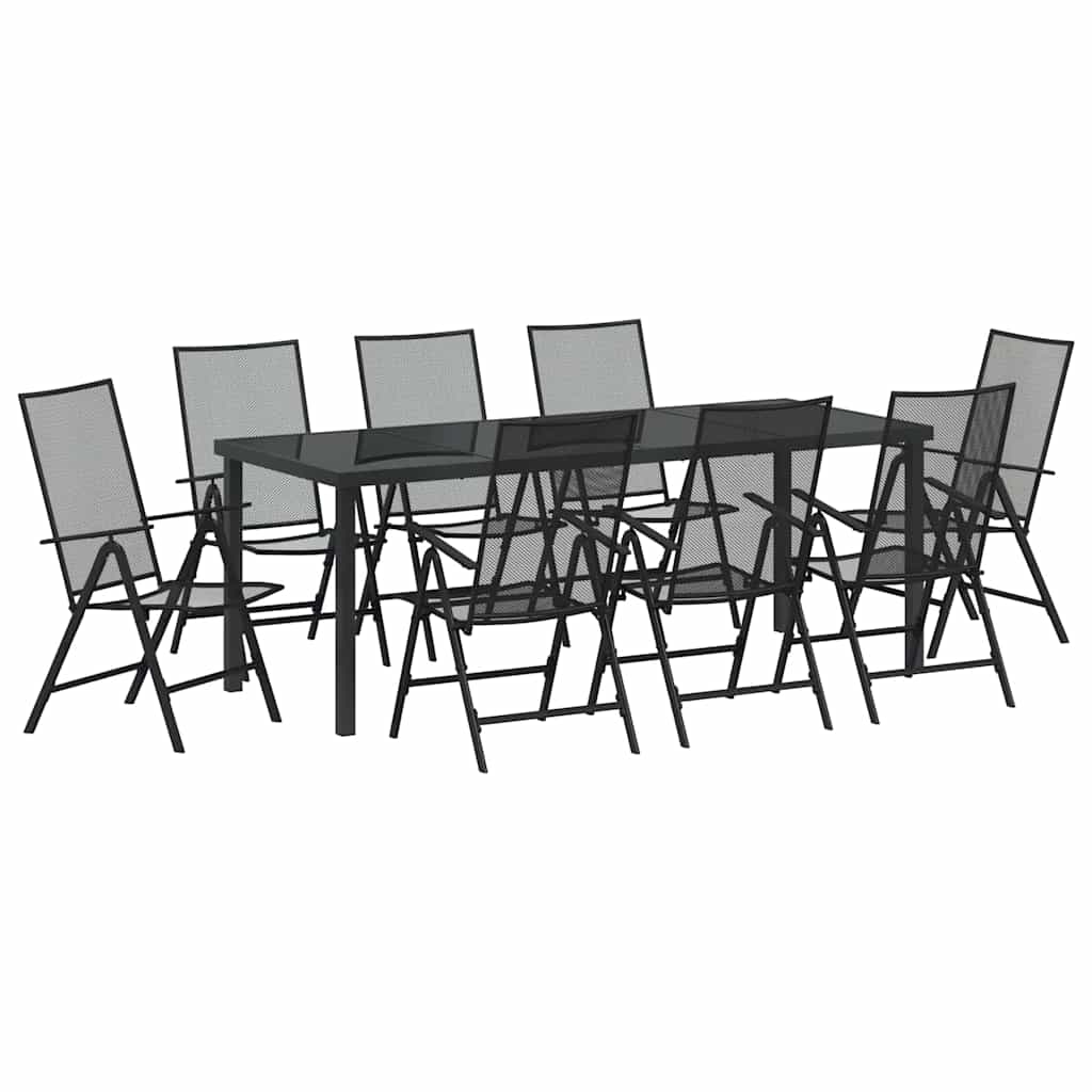 vidaXL Zestaw do jadalni w ogrodzie 9 pcs Antracyt
