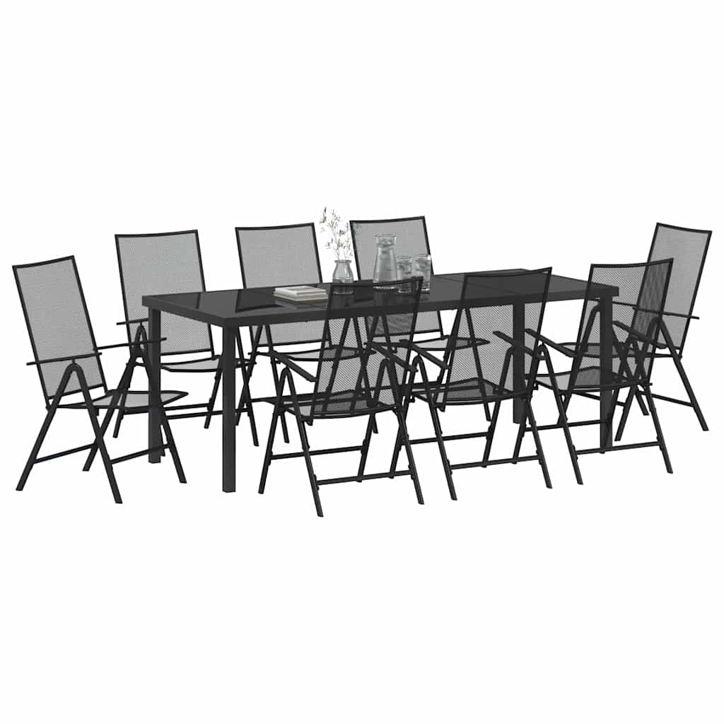 vidaXL Zestaw do jadalni w ogrodzie 9 pcs Antracyt