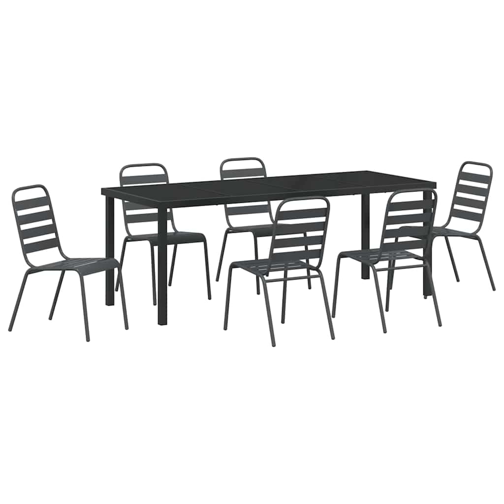 vidaXL Zestaw do jadalni w ogrodzie 7 pcs Antracyt