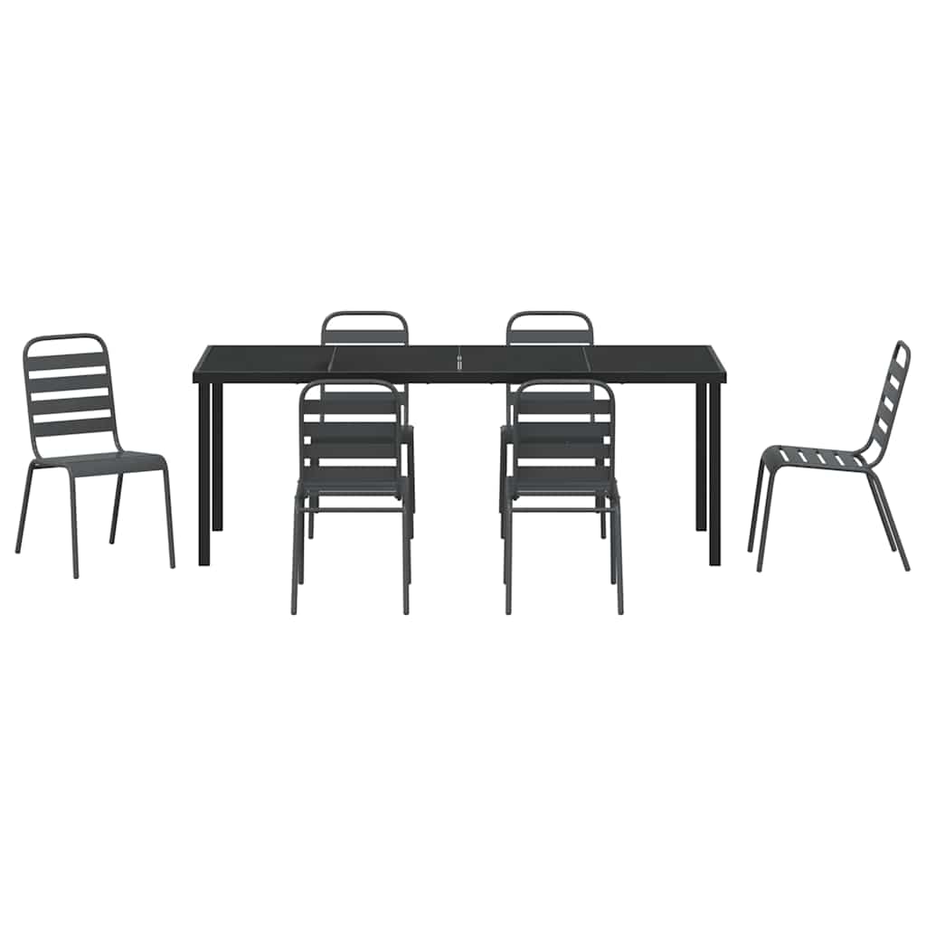 vidaXL Zestaw do jadalni w ogrodzie 7 pcs Antracyt