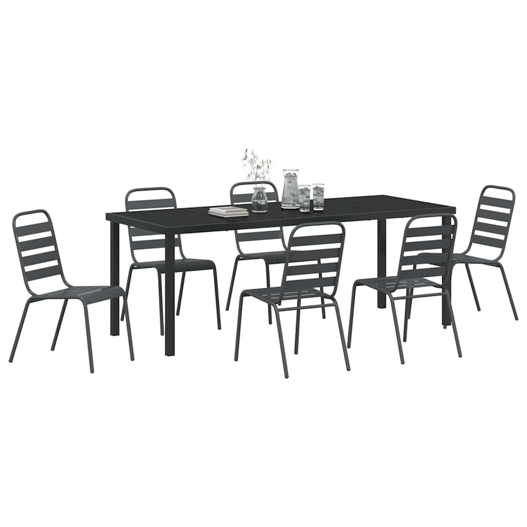 vidaXL Zestaw do jadalni w ogrodzie 7 pcs Antracyt