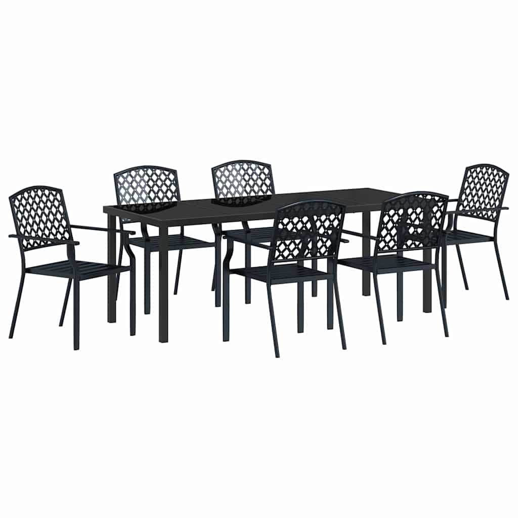vidaXL Zestaw do jadalni w ogrodzie 7 pcs Antracyt