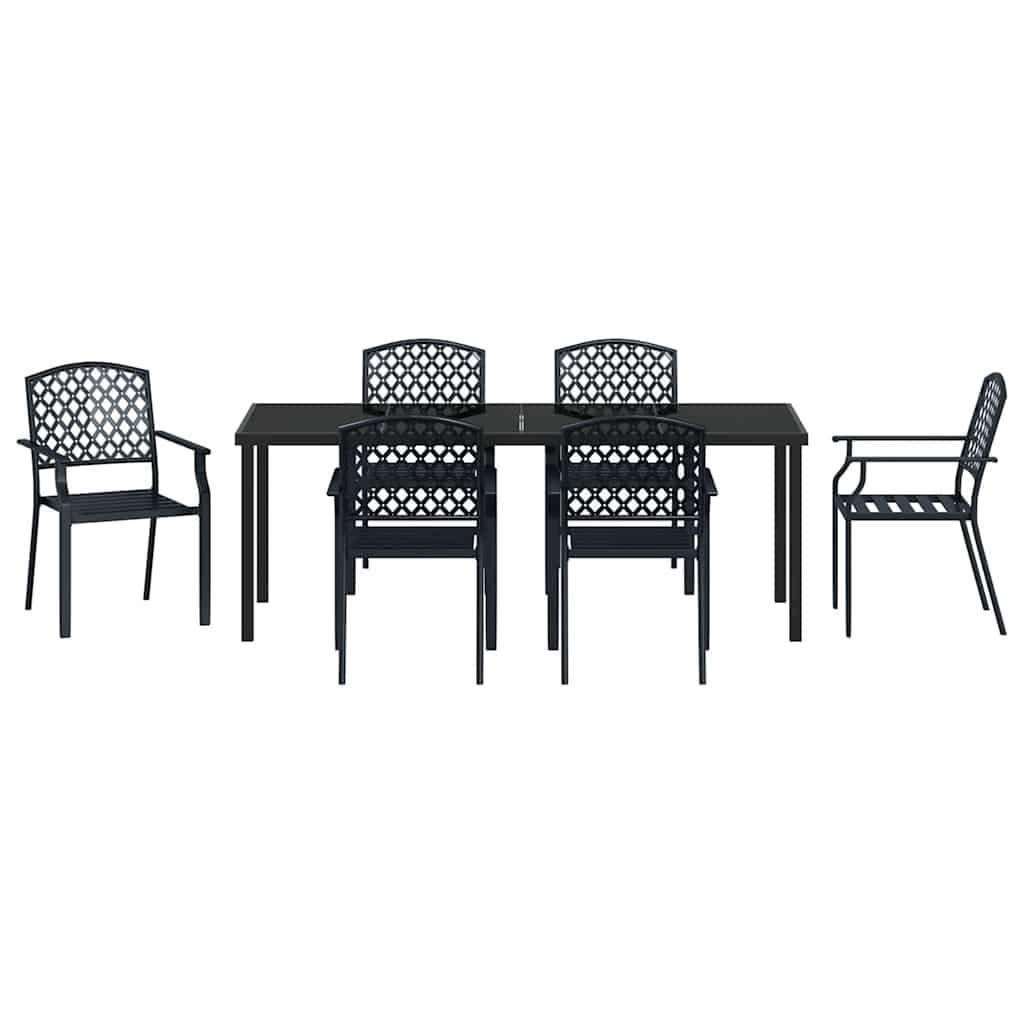 vidaXL Zestaw do jadalni w ogrodzie 7 pcs Antracyt
