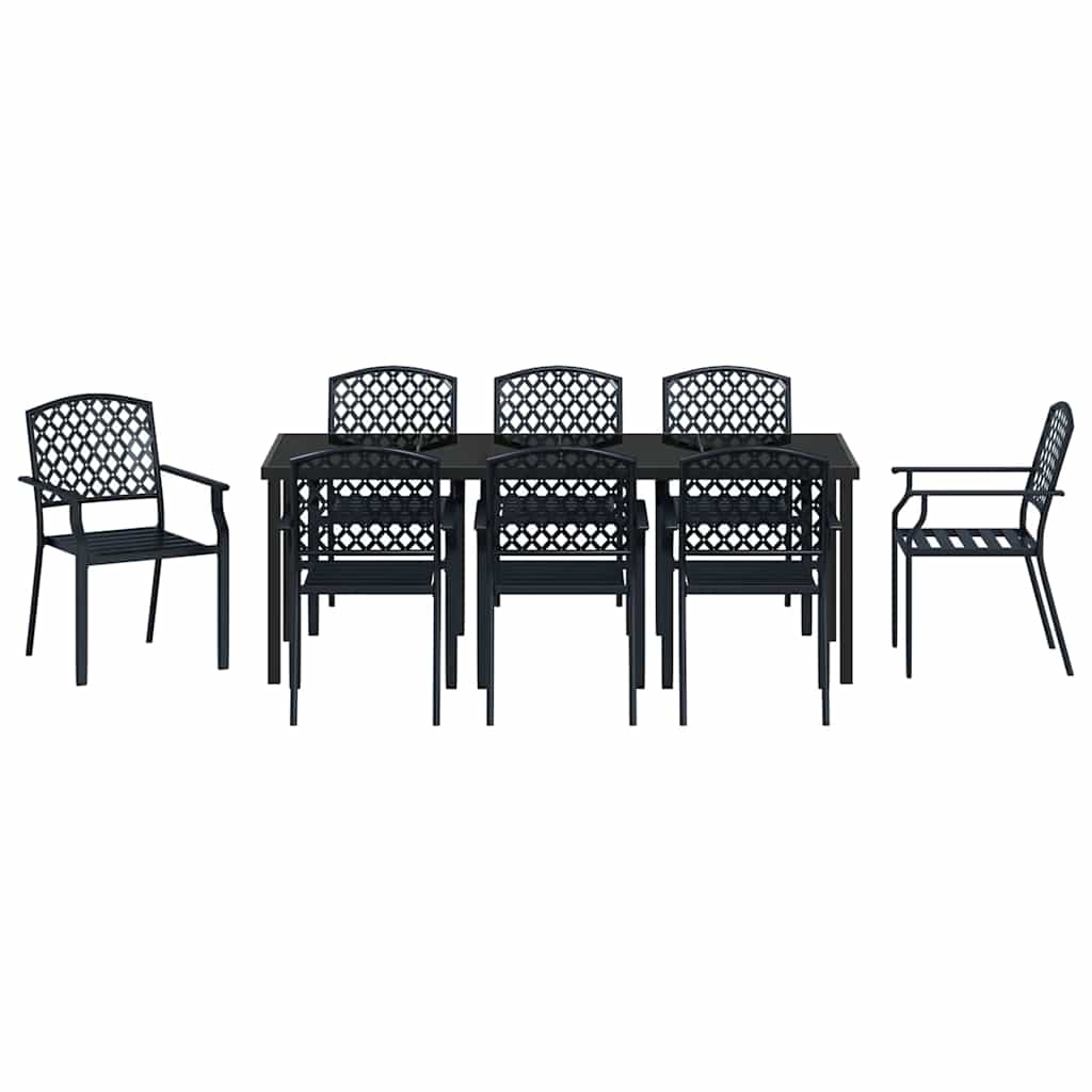 vidaXL Zestaw do jadalni w ogrodzie 9 pcs Antracyt