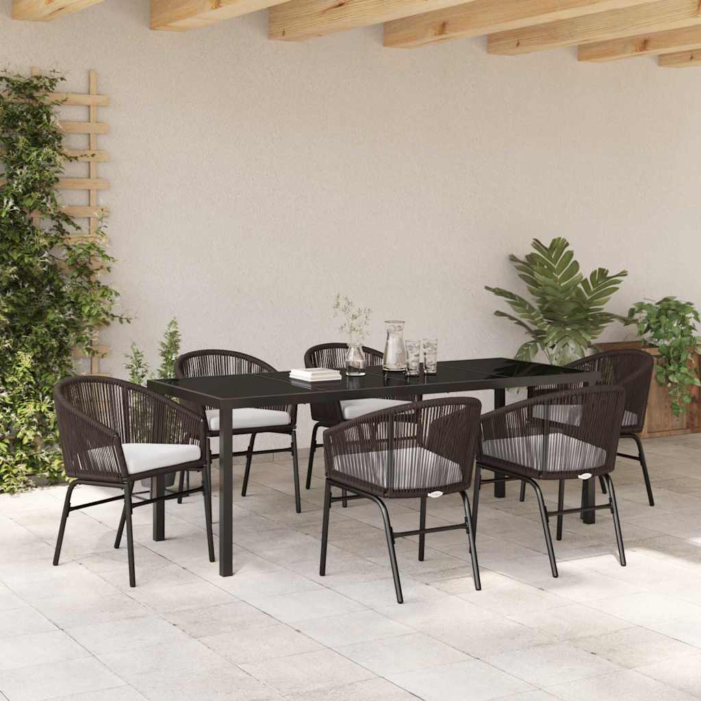 vidaXL Zestaw do jadalni w ogrodzie 7 pcs Brązowy