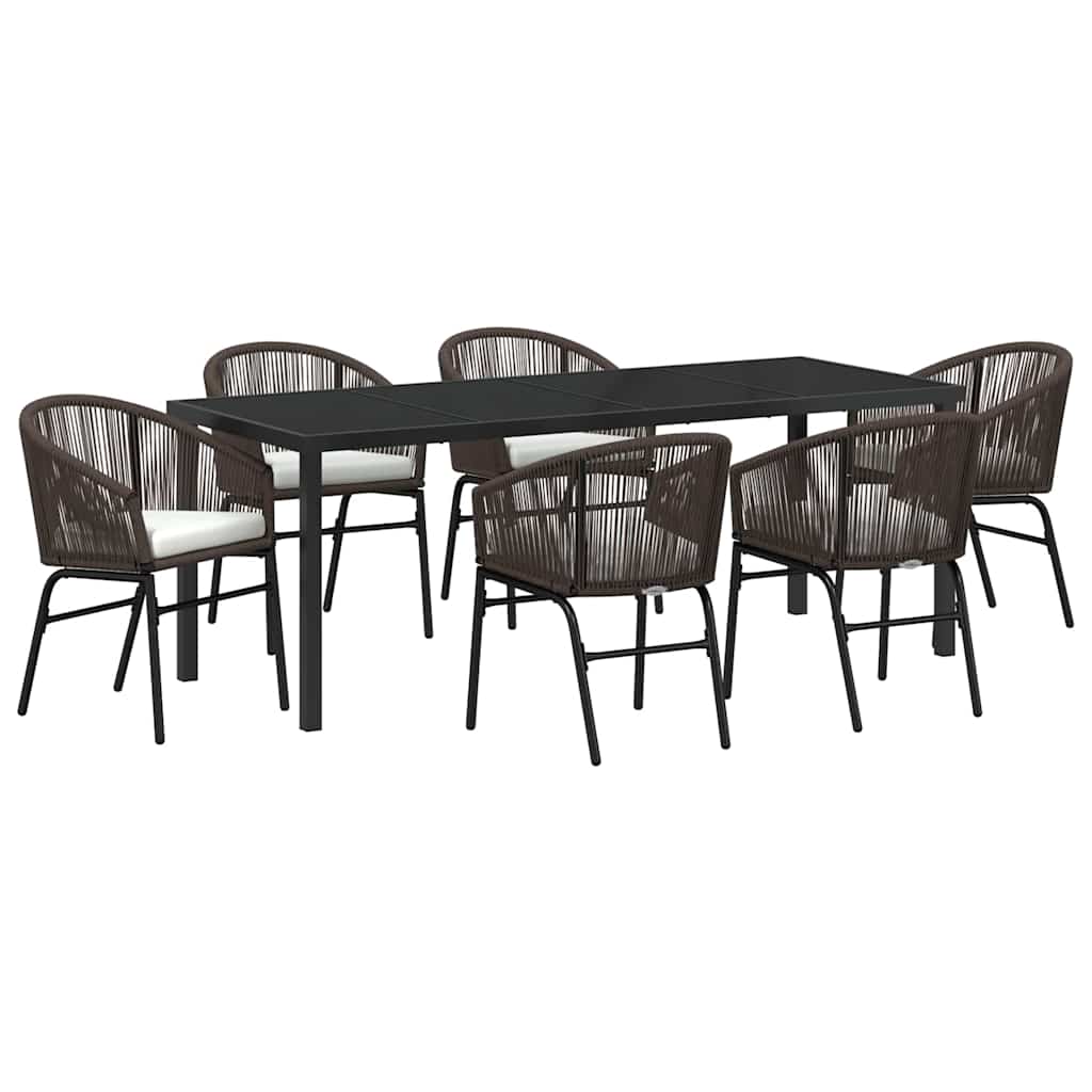 vidaXL Zestaw do jadalni w ogrodzie 7 pcs Brązowy