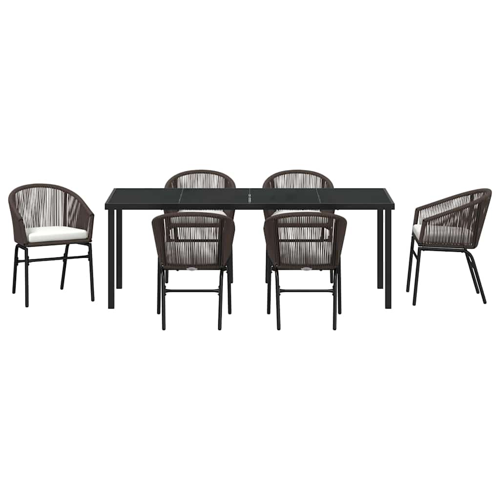 vidaXL Zestaw do jadalni w ogrodzie 7 pcs Brązowy