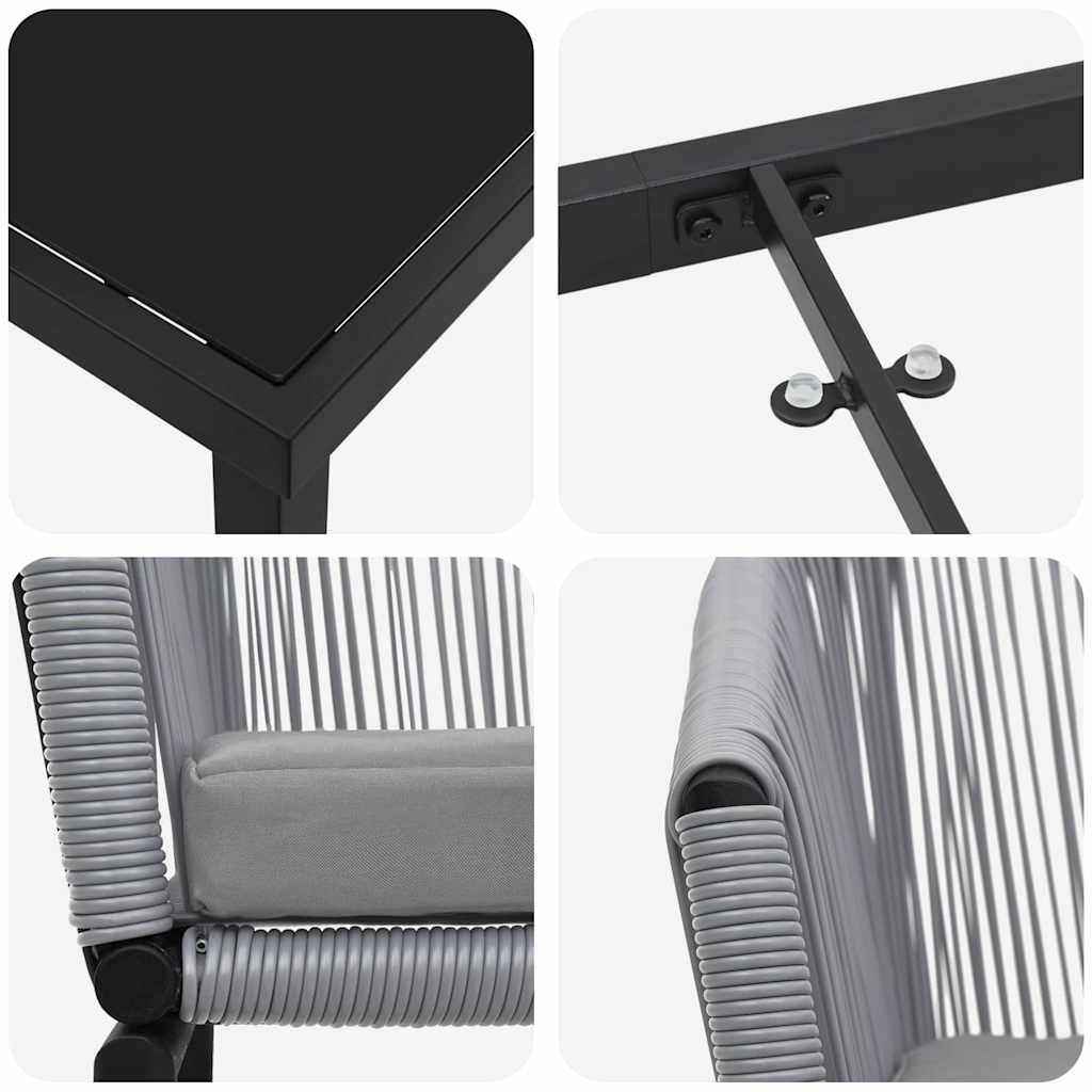 vidaXL Zestaw do jadalni w ogrodzie 9 pcs Antracyt