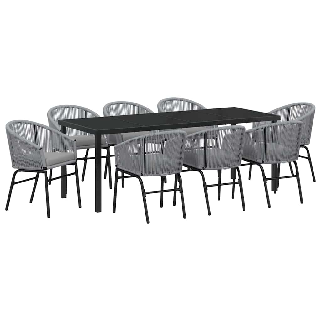 vidaXL Zestaw do jadalni w ogrodzie 9 pcs Antracyt
