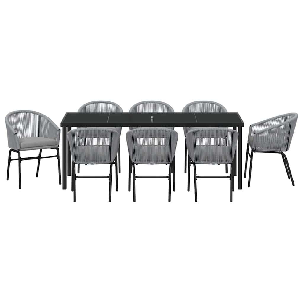 vidaXL Zestaw do jadalni w ogrodzie 9 pcs Antracyt
