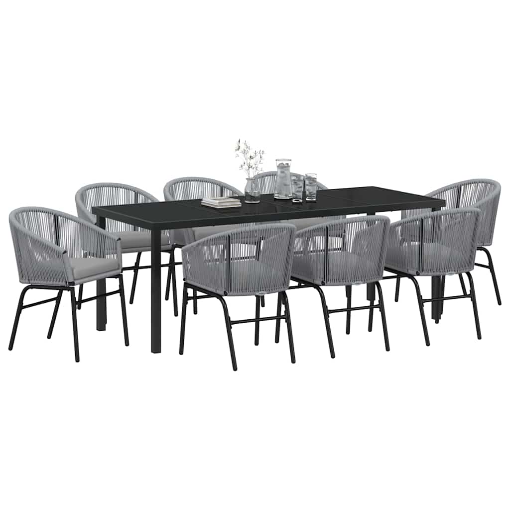 vidaXL Zestaw do jadalni w ogrodzie 9 pcs Antracyt