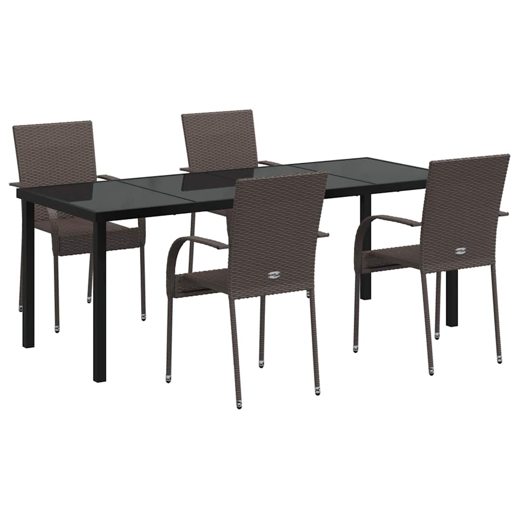vidaXL Zestaw do jadalni w ogrodzie 5 pcs Brązowy