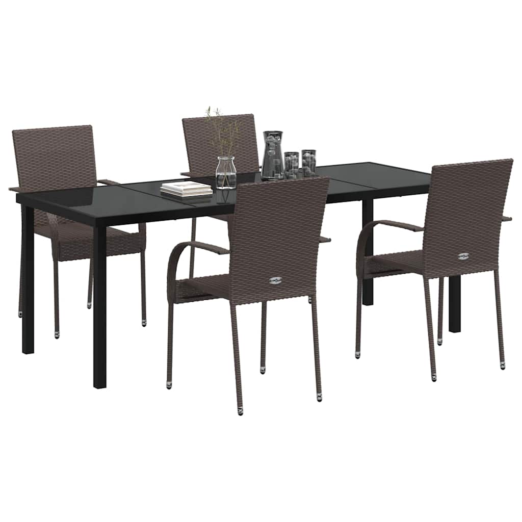 vidaXL Zestaw do jadalni w ogrodzie 5 pcs Brązowy