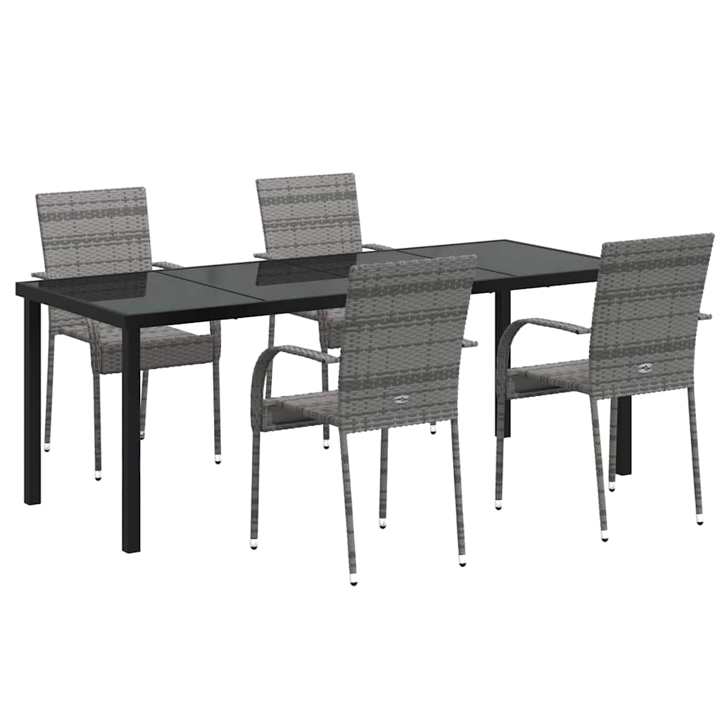 vidaXL Zestaw do jadalni w ogrodzie 5 pcs Szary