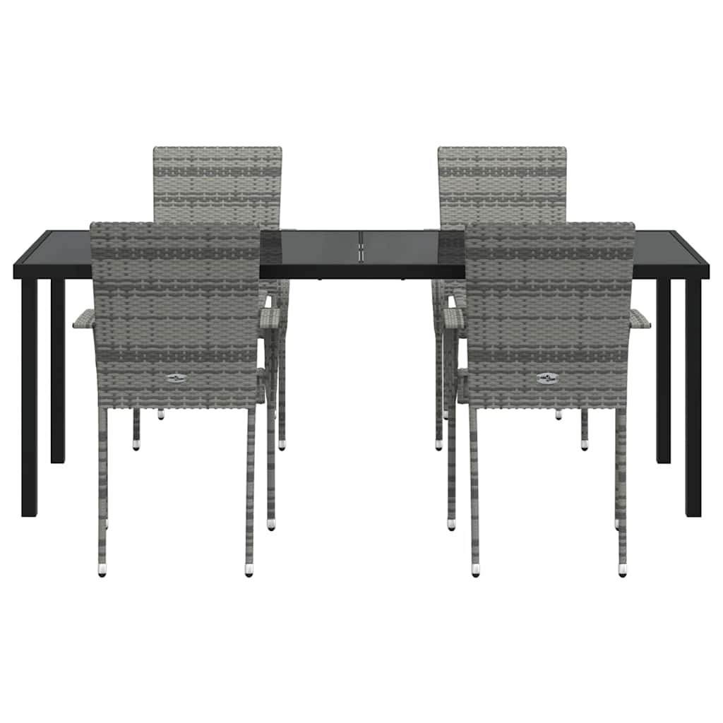 vidaXL Zestaw do jadalni w ogrodzie 5 pcs Szary