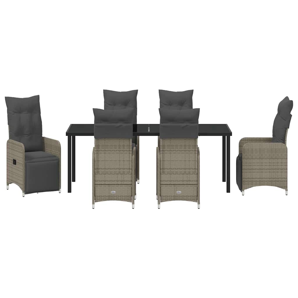 vidaXL Zestaw do jadalni w ogrodzie 7 pcs Beżowy polirattan