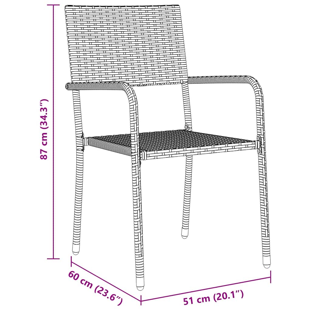vidaXL Zestaw do jadalni w ogrodzie z poduszką 5 pcs Szary polirattan