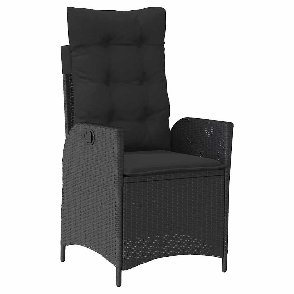 vidaXL Zestaw do jadalni w ogrodzie 5 szt. Czarny polirattan