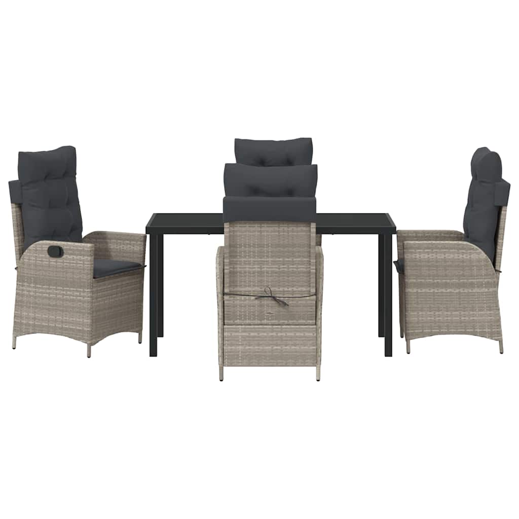 vidaXL Zestaw do jadalni w ogrodzie 5 pcs Jasnoszary polirattan