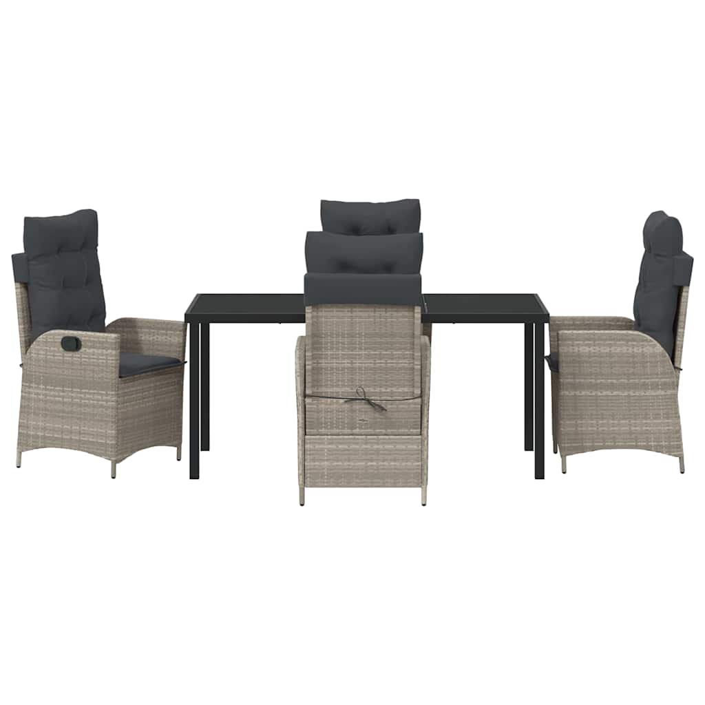 vidaXL Zestaw do jadalni w ogrodzie 5 pcs Jasnoszary polirattan