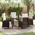 vidaXL Zestaw do jadalni w ogrodzie 5 pcs Brązowy polirattan