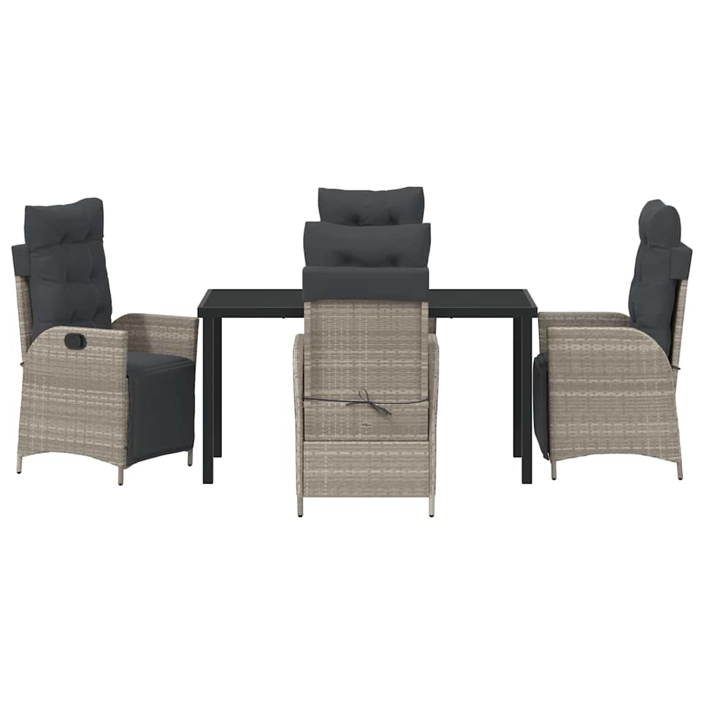 vidaXL Zestaw do jadalni w ogrodzie 5 pcs Jasnoszary polirattan