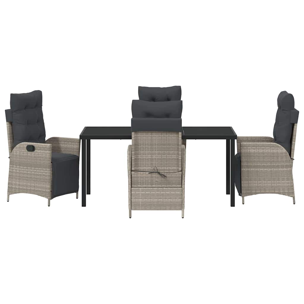 vidaXL Zestaw do jadalni w ogrodzie 5 pcs Jasnoszary polirattan