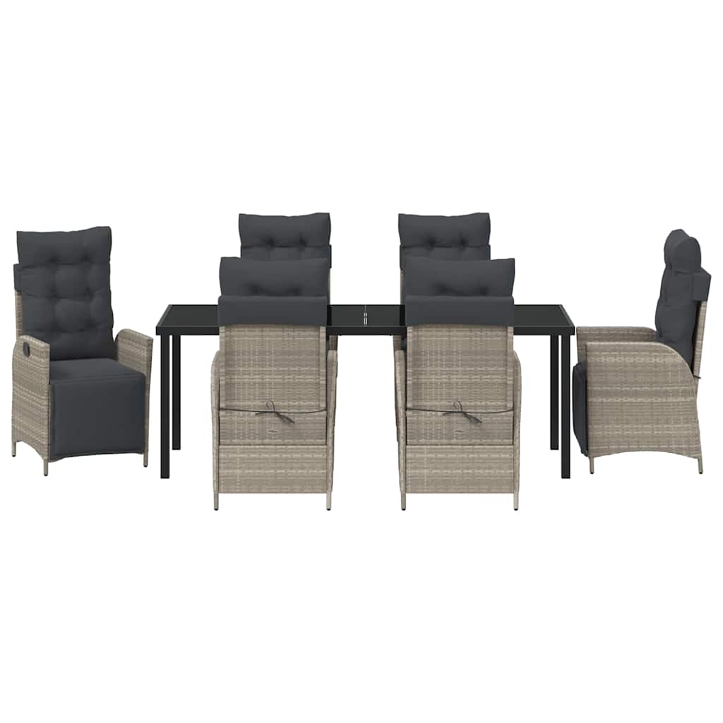vidaXL Zestaw do jadalni w ogrodzie 7 pcs Jasnoszary polirattan