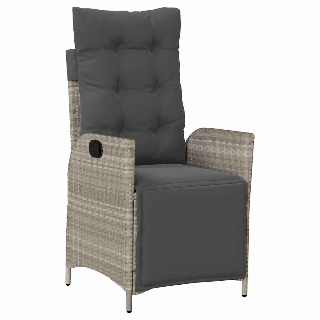 vidaXL Zestaw do jadalni w ogrodzie 9 pcs Jasnoszary polirattan