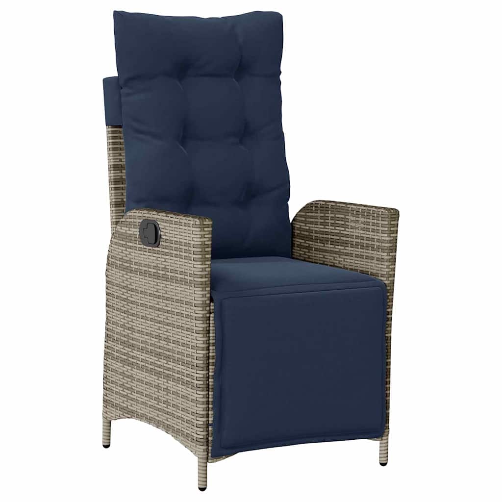 vidaXL Zestaw do jadalni w ogrodzie 3 pcs Szary i czarny rattan