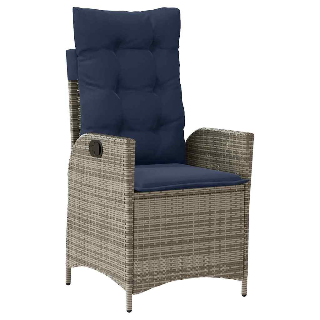 vidaXL Zestaw do jadalni w ogrodzie 7 pcs Szary i czarny rattan