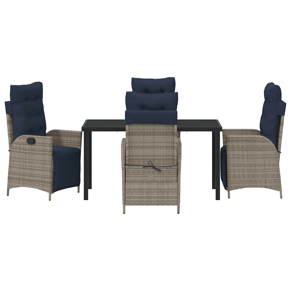 vidaXL Zestaw do jadalni w ogrodzie 5 pcs Szary i czarny rattan