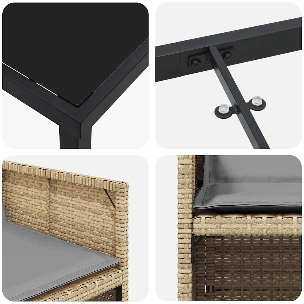 vidaXL Zestaw do jadalni w ogrodzie 5 pcs Beżowy polirattan