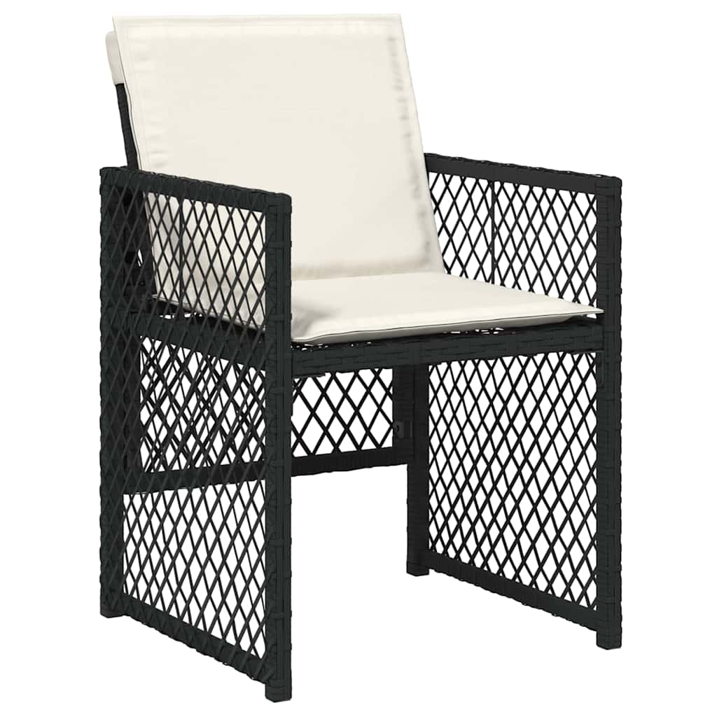 vidaXL Zestaw do jadalni w ogrodzie 5 pcs Czarny polirattan