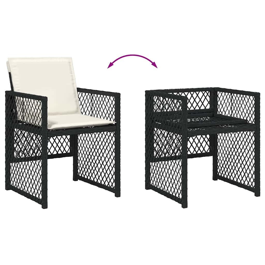 vidaXL Zestaw do jadalni w ogrodzie 5 pcs Czarny polirattan
