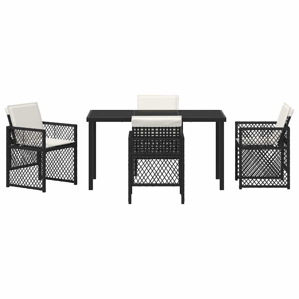 vidaXL Zestaw do jadalni w ogrodzie 5 pcs Czarny polirattan