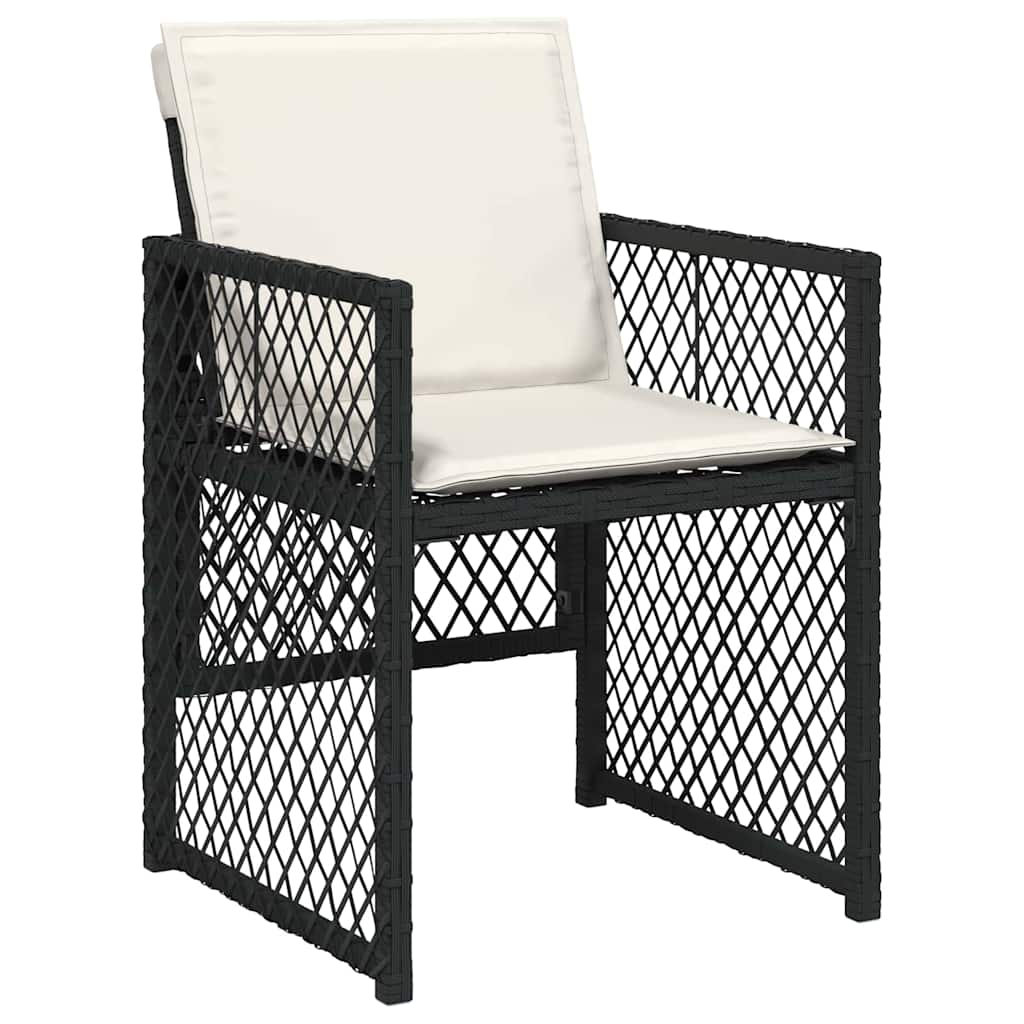 vidaXL Zestaw do jadalni w ogrodzie 9 pcs Czarny polirattan