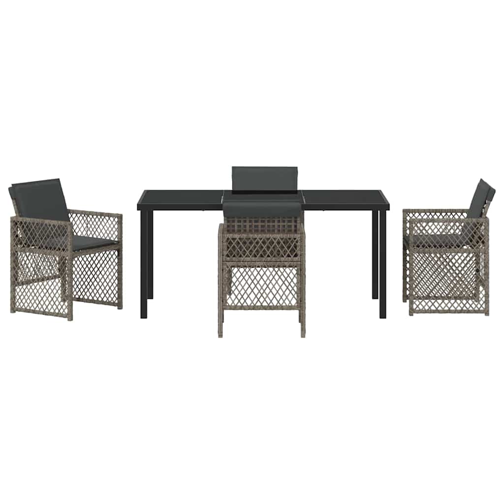 vidaXL Zestaw do jadalni w ogrodzie 5 pcs Szary polirattan