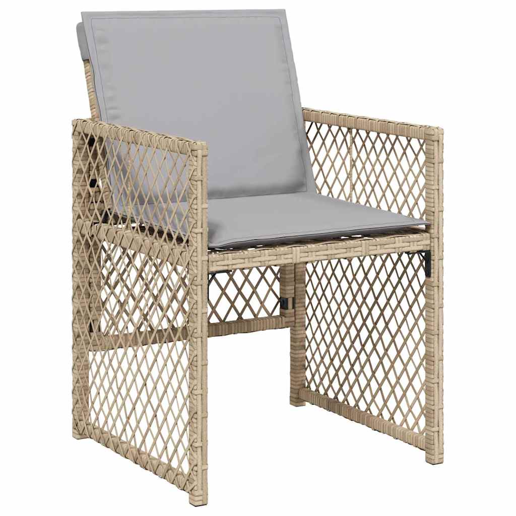 vidaXL Zestaw do jadalni w ogrodzie 5 pcs Beżowy polirattan