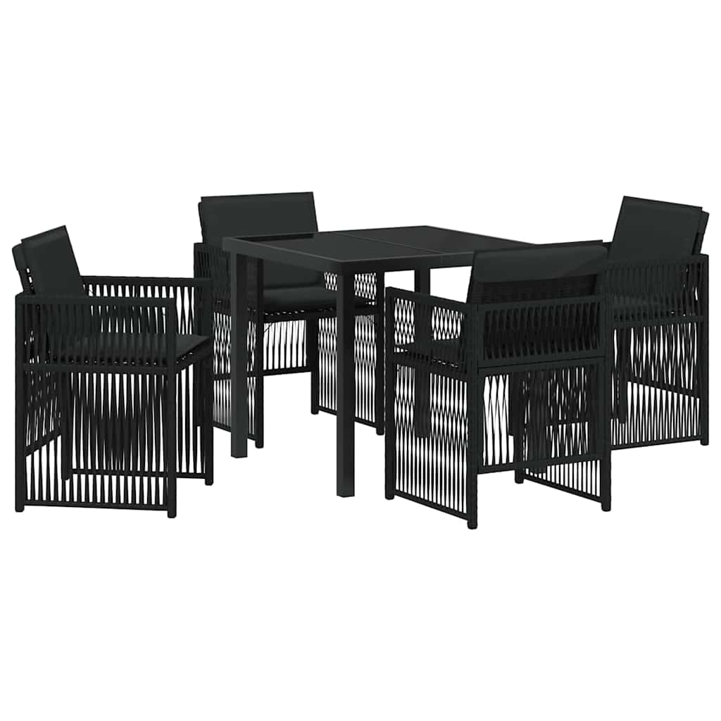 vidaXL Zestaw do jadalni w ogrodzie 5 pcs Czarny